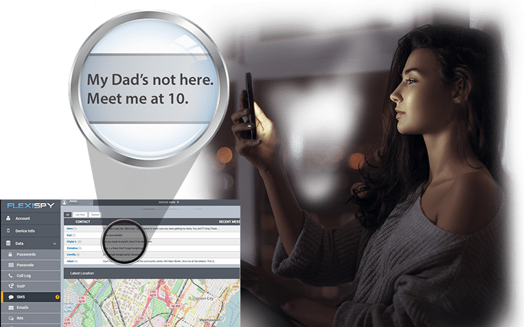 Example of location tracking using parental control app