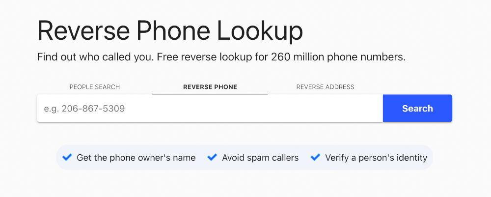 Whitepages Reverse Phone Lookup